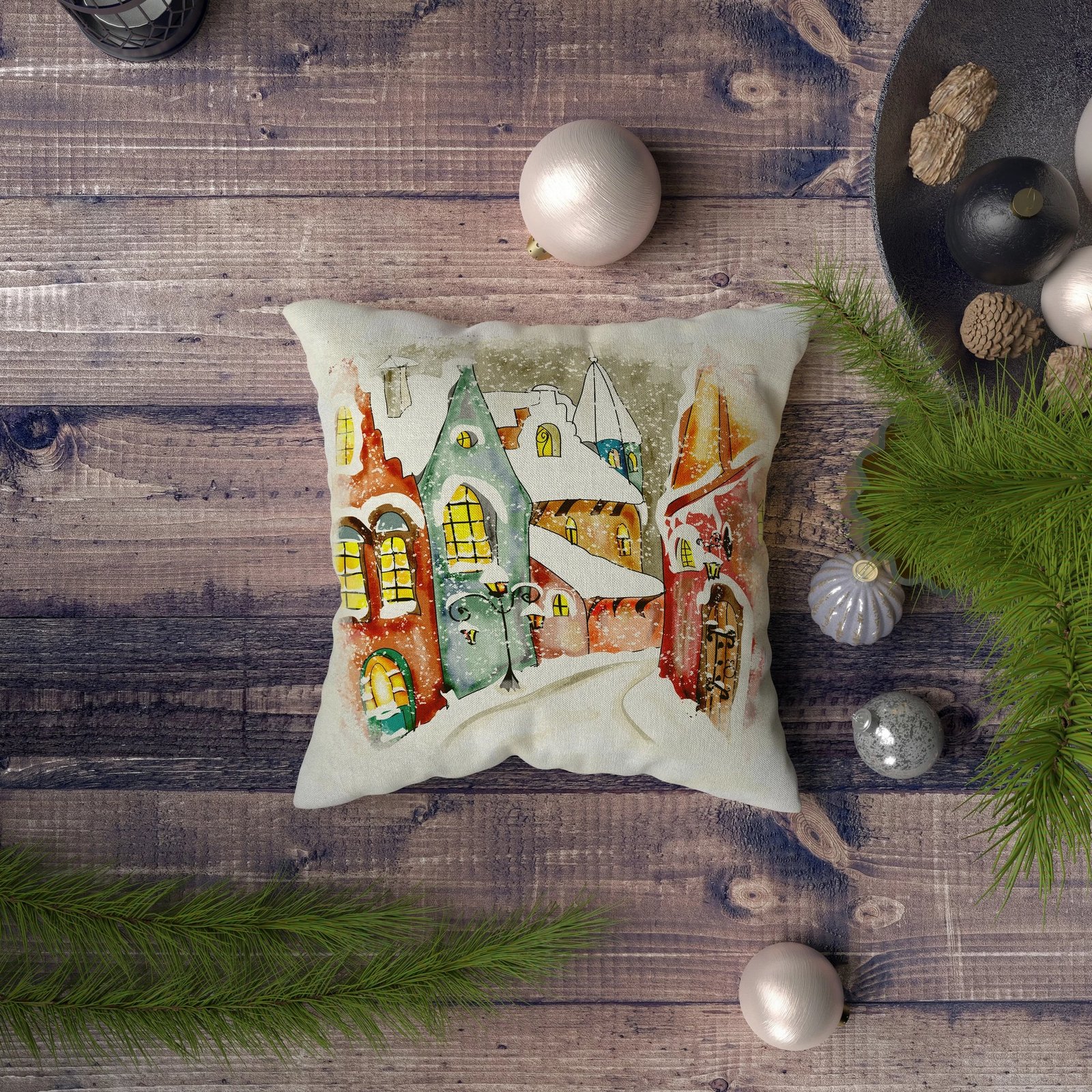 Jastëk dekorativ Aberto Design, NYXMAS069, shumëngjyrësh, 43x43cm