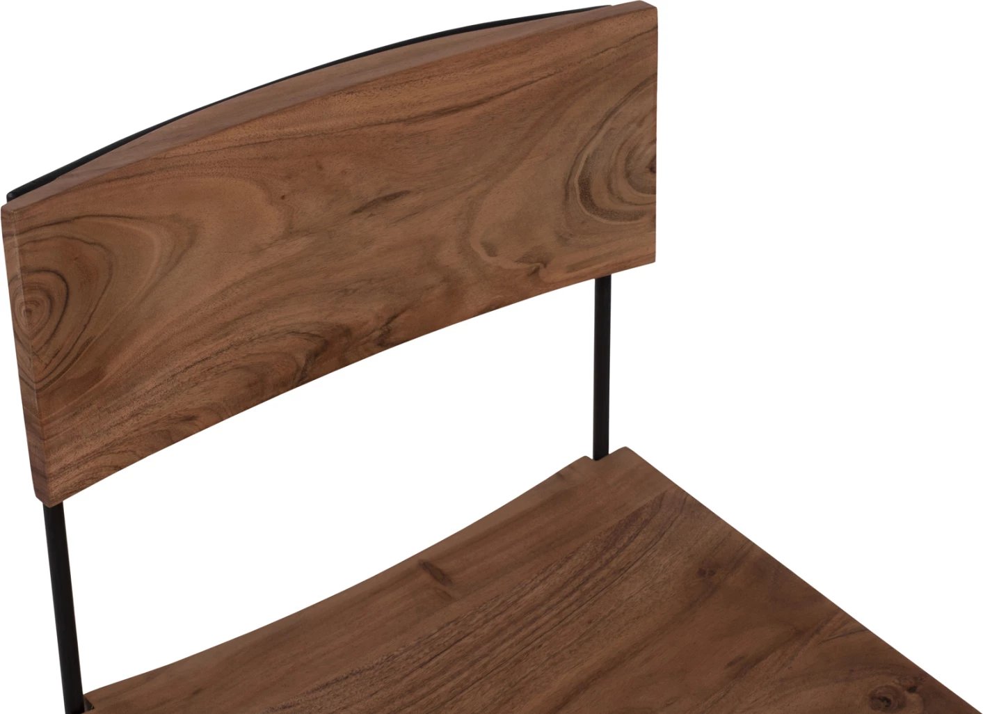 Karrige prej druri të ngurtë akacie dhe metali, ngjyrë natyrale, 46x51x84 cm, FH8180.11