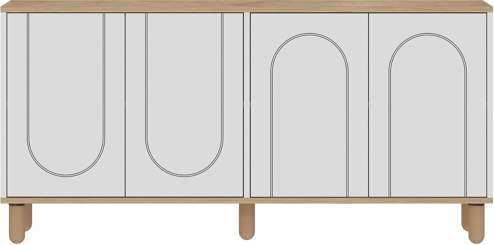 Konsol Skye Decor, Ravone - lis safir, e bardhë