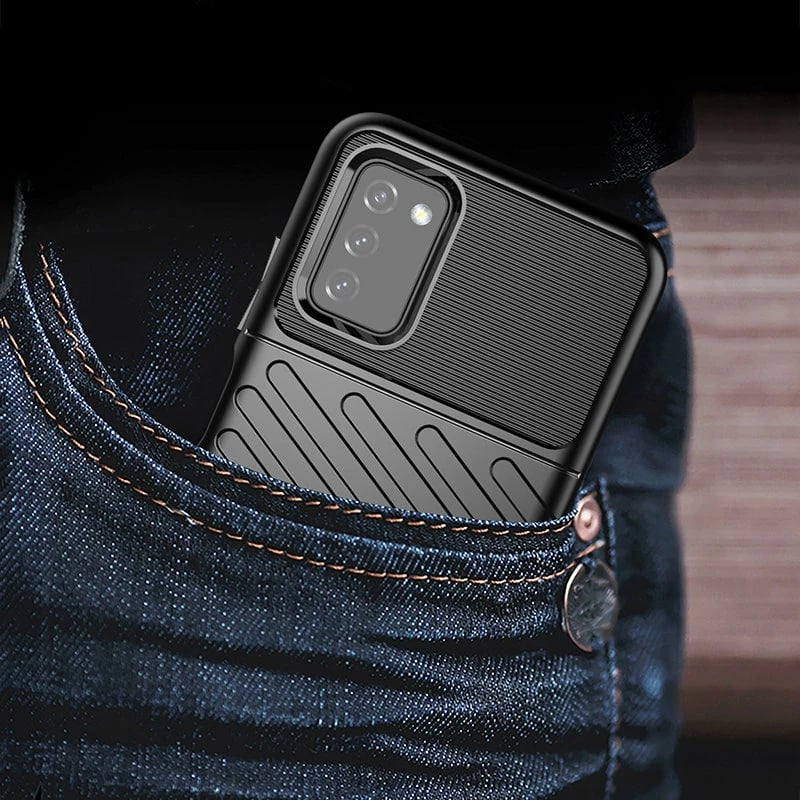 Mbështjellës Hurtel Thunder Case për Samsung Galaxy A03s, TPU, i zi