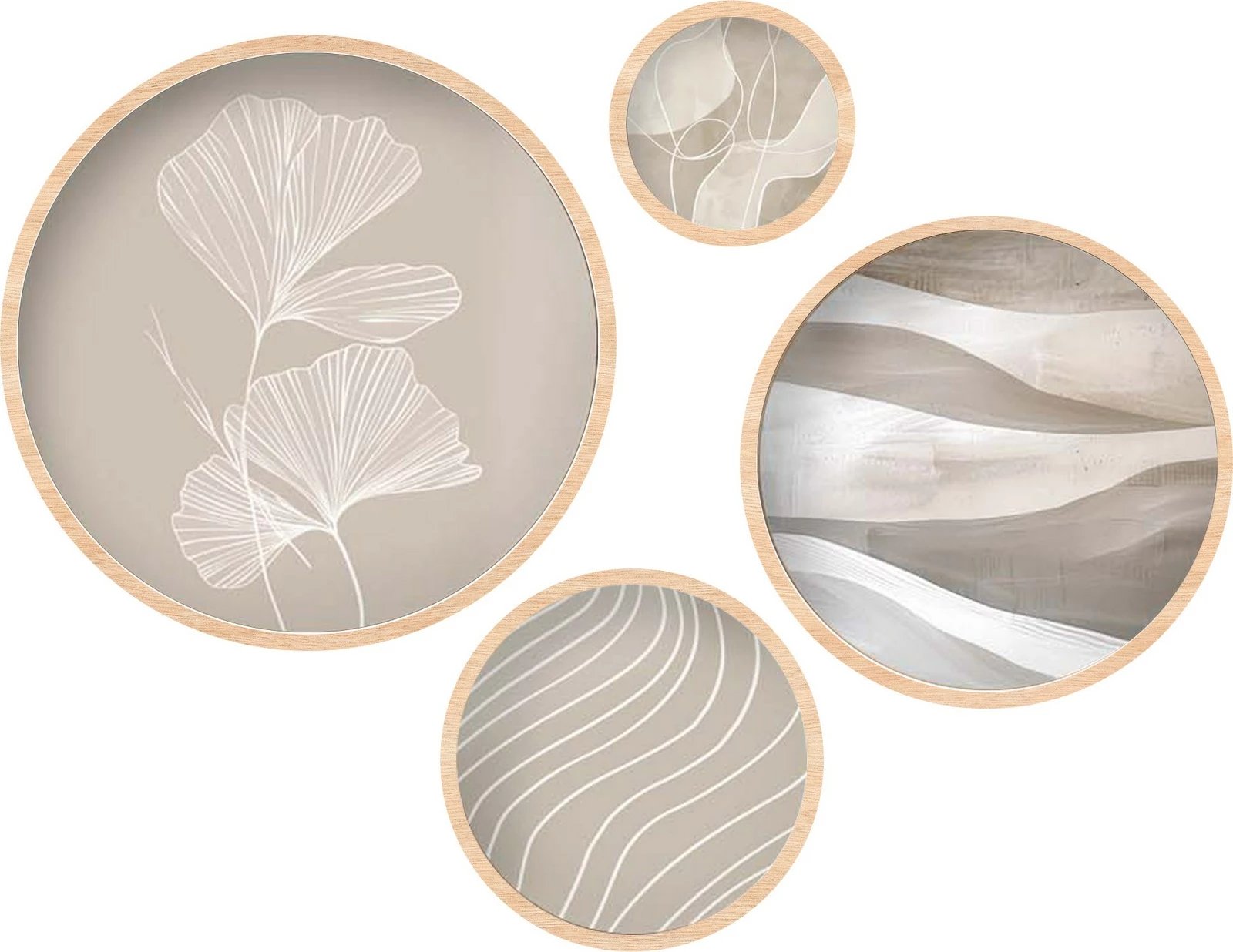 Set pikturash dekorative të kornizuara MDF, 4 copë, Wallity, Huhu295