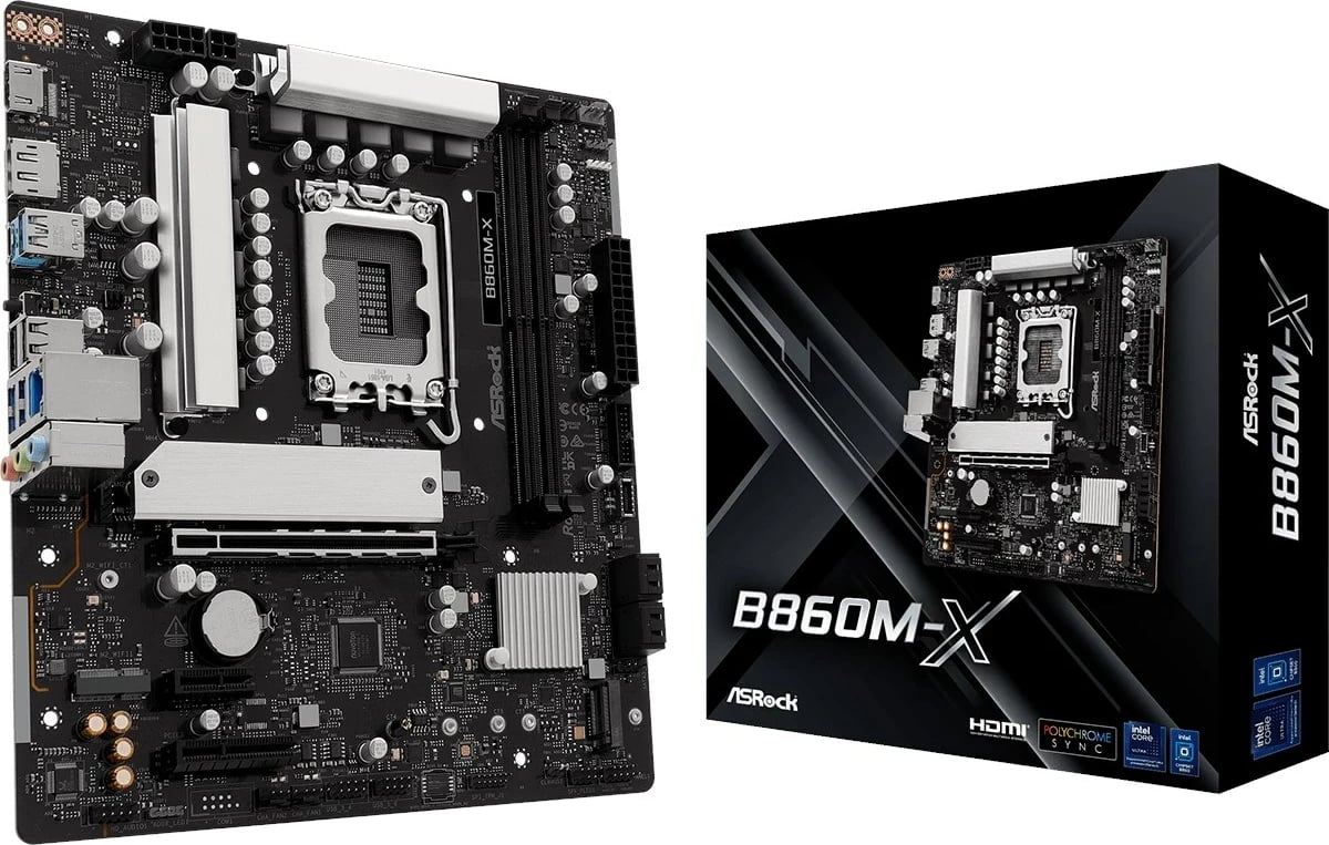 Pllakë amë ASRock B860M-X, micro ATX, Socket 1851, 128 GB, E zezë