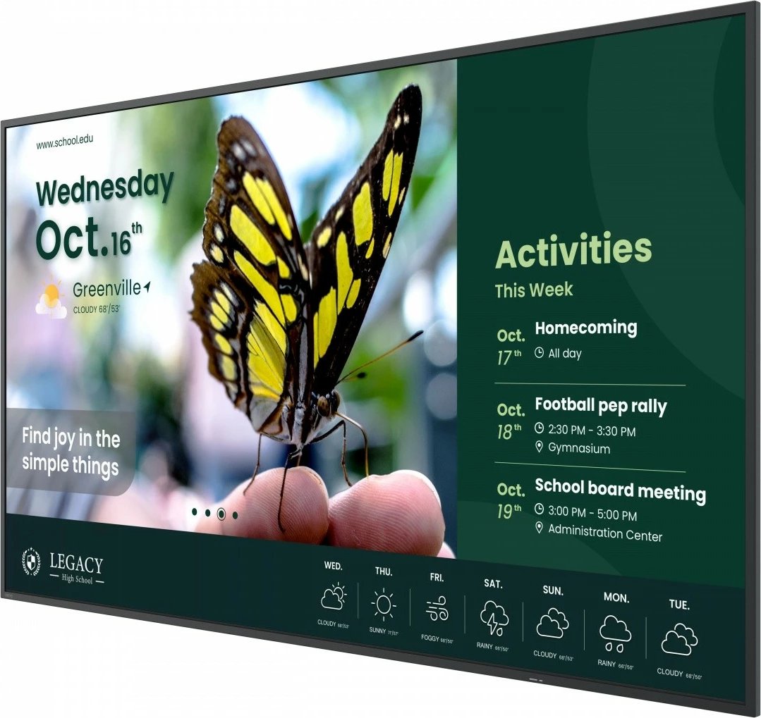 monitor profesional smart signage 55" BenQ ST5504 4K ADS-IPS 16:9 350 nits Android 14 me altoparlantë VESA 400x200, i zi