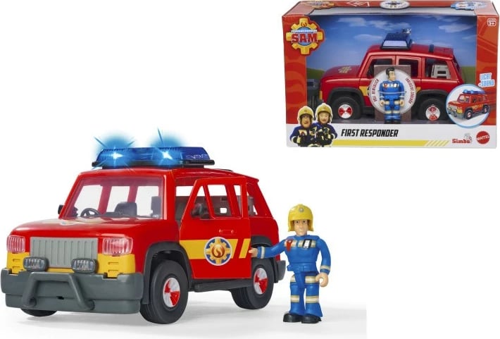 Set lodër Fireman Sam Jeep 4x4 First Aid me figurë Elvis, shumëngjyrëshe