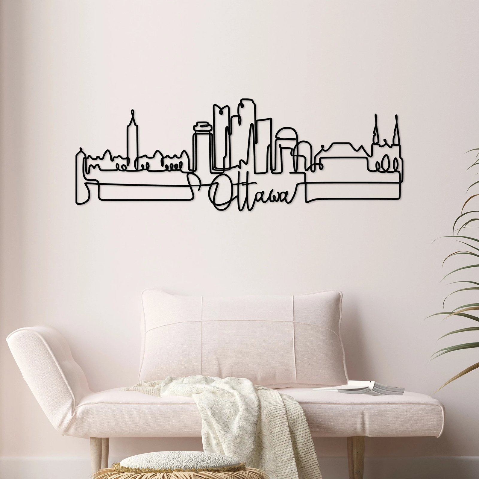 Aksesor metalik dekorativ për mur Wallity, Ottowa