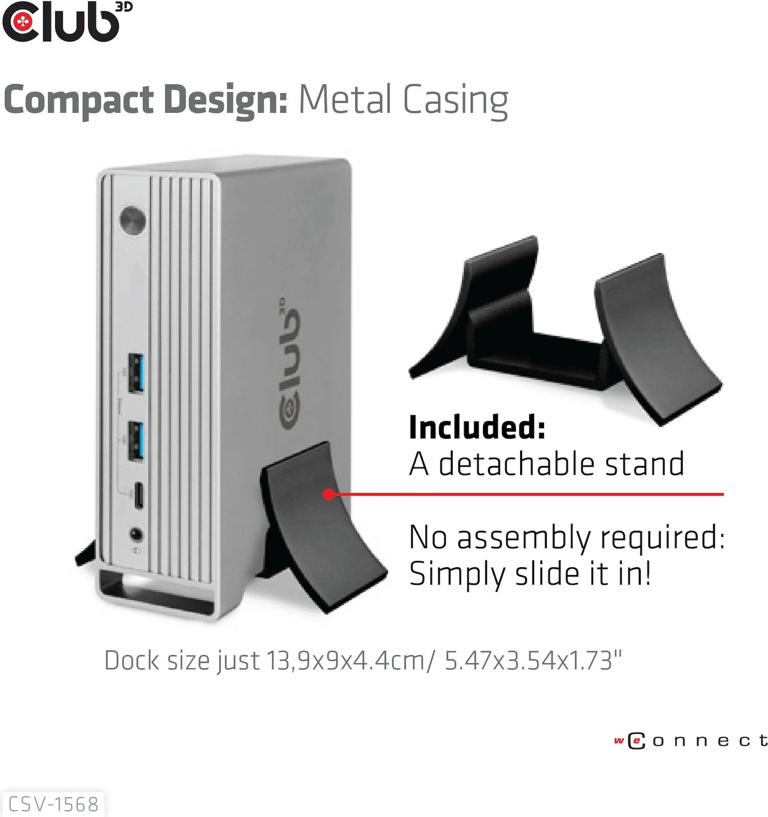 Docking station Club3D CSV-1568, 6xUSB3, DP, 2xHDMI, VGA, LAN, 120W, metal