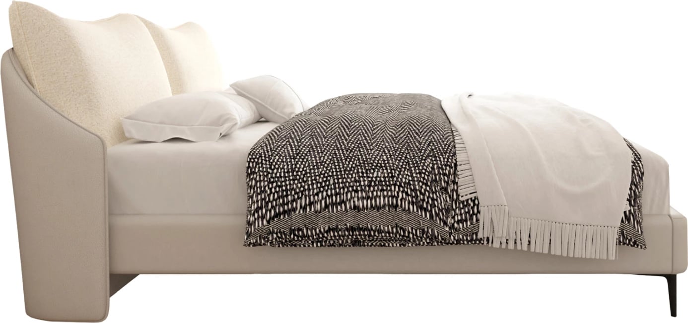 Krevat dopio Brittania, material stof & PVC, bezhë, për dyshek 160x200cm