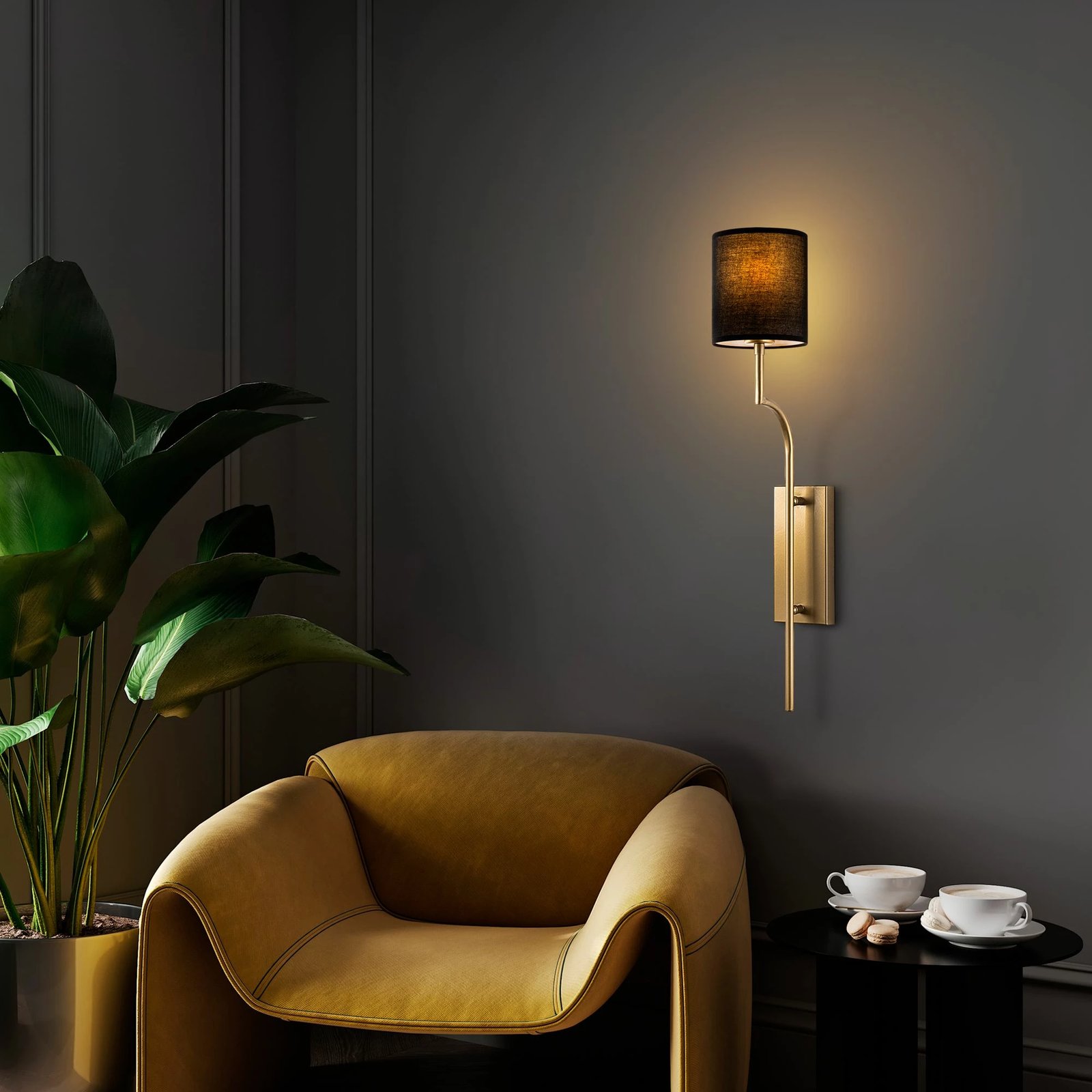 Llambë muri Opviq, Lumora - 15336, ngjyrë ari dhe e zezë