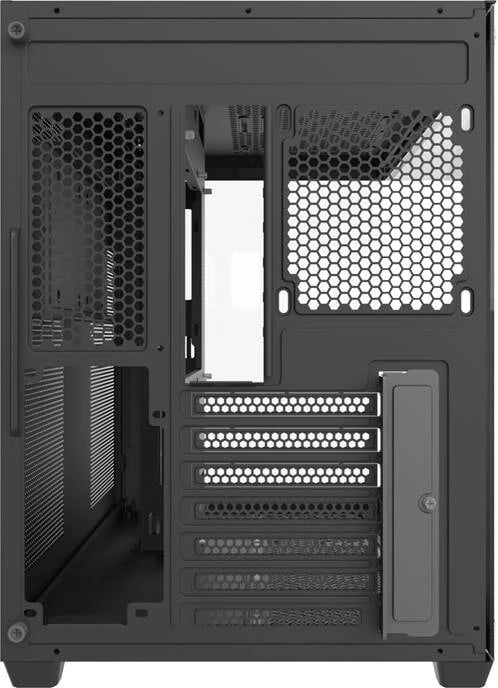 Kasë Darkflash C285P, mini tower, xham i temperuar, pa ventilatorë, e zezë
