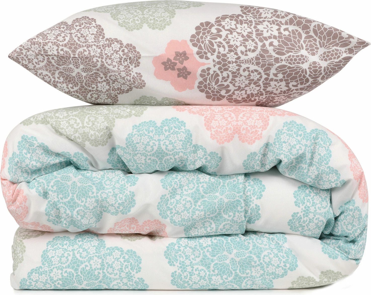 Set mbulesë për jorgan Super King, L'essentiel, Andalucia, ngjyrë turquoise, powder, bezhë, e bardhë Set mbulesë për jorgan Super King, L'essentiel, Andalucia, ngjyrë turquoise, powder, bezhë, e bardhë