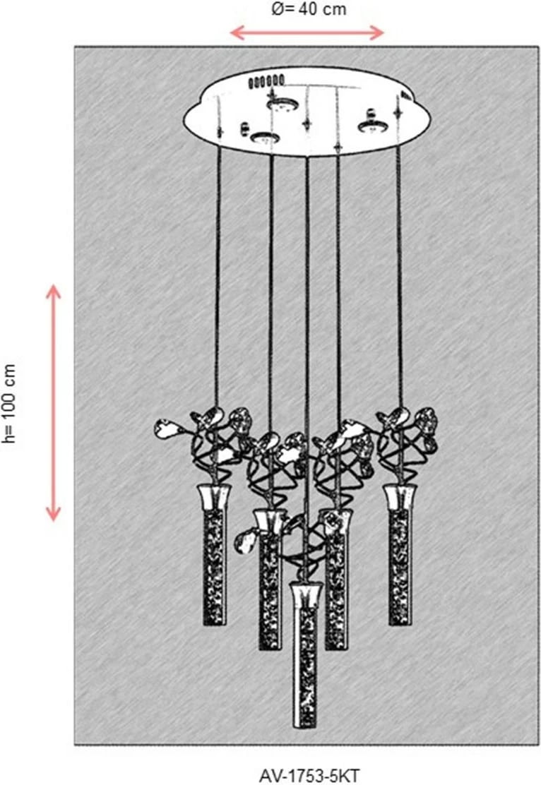 Llambë tavani Opviq, krom, AV-1753-5KT