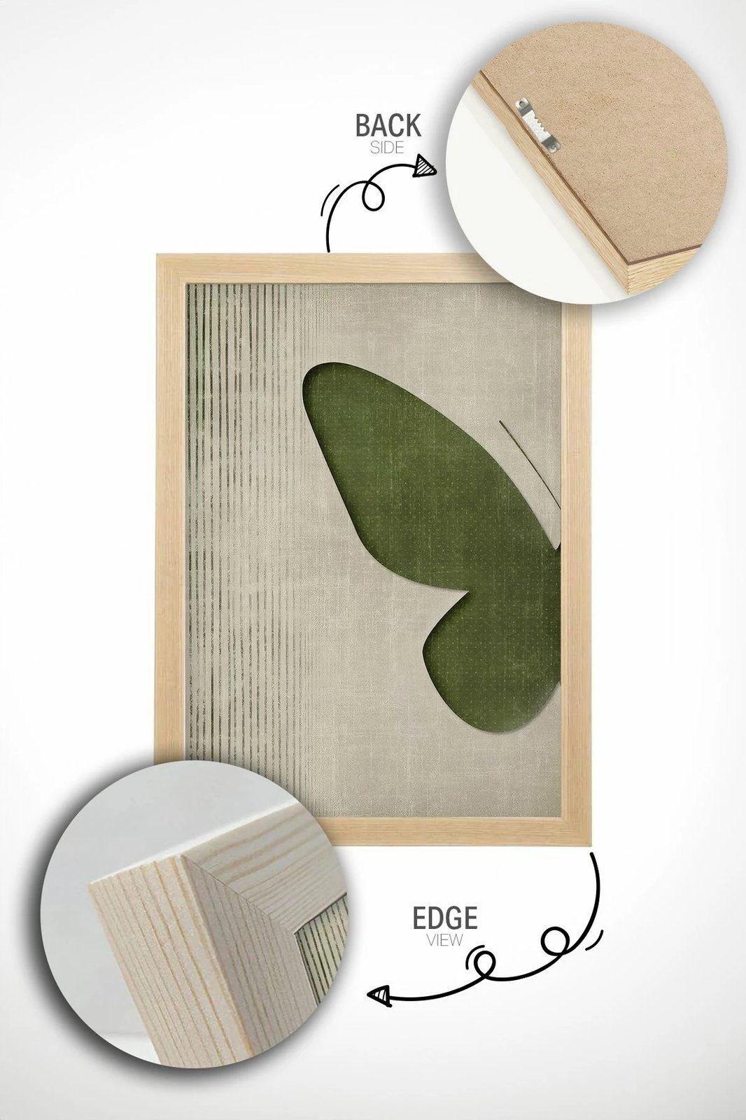 Pikturë dekorative me kornizë (2 copë), Wallity, Ersy2Lımodel20-Ahsap