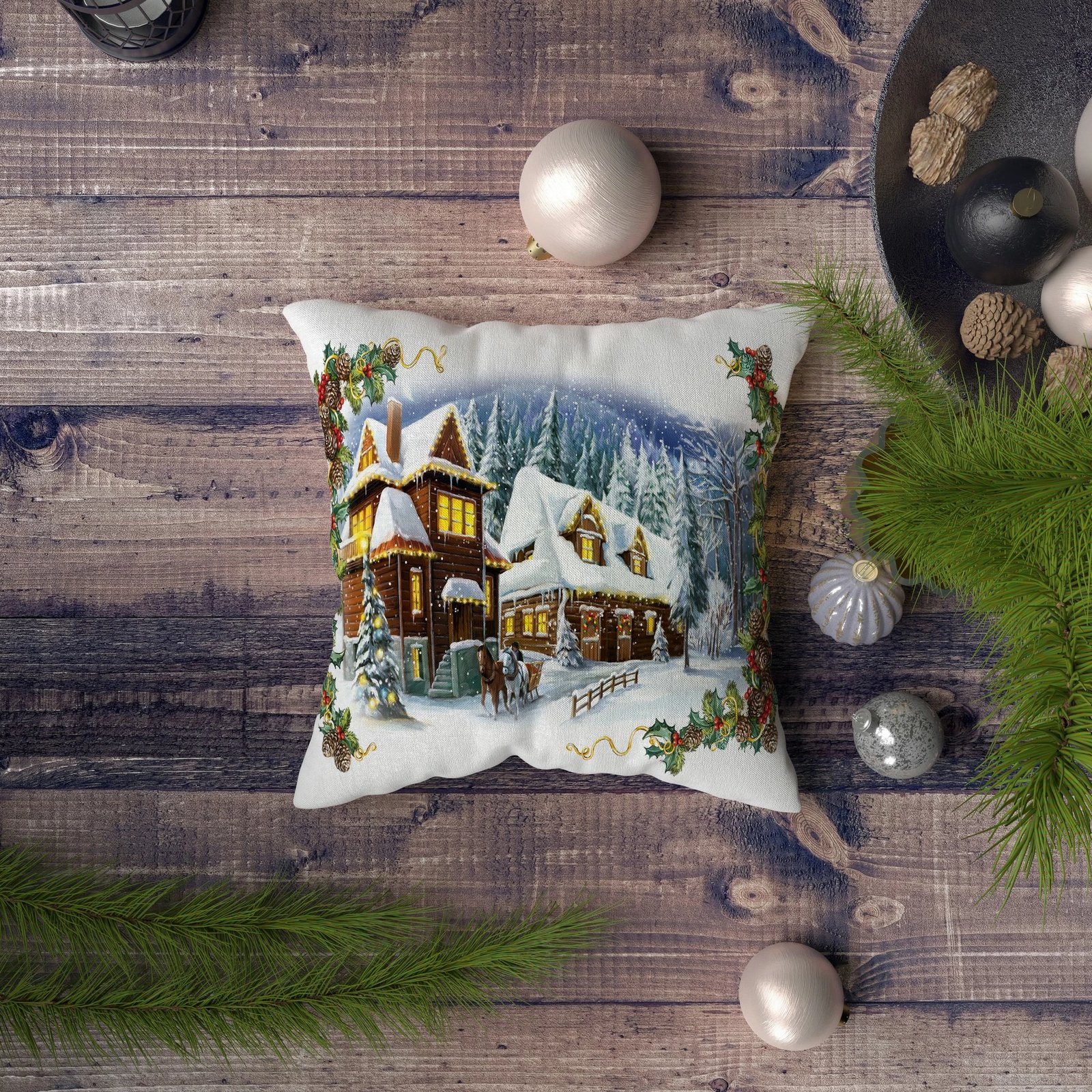 Jastëk dekorativ Aberto Design, NYXMAS078, shumëngjyrësh, 43x43cm