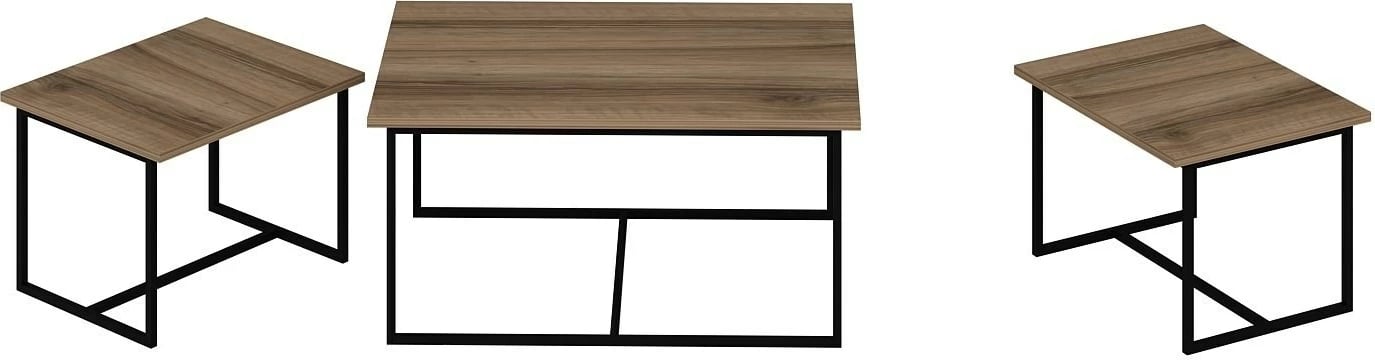 Set tavolinash të mbivendosura Hanah Home, Levada, ngjyrë arre, 3 copë