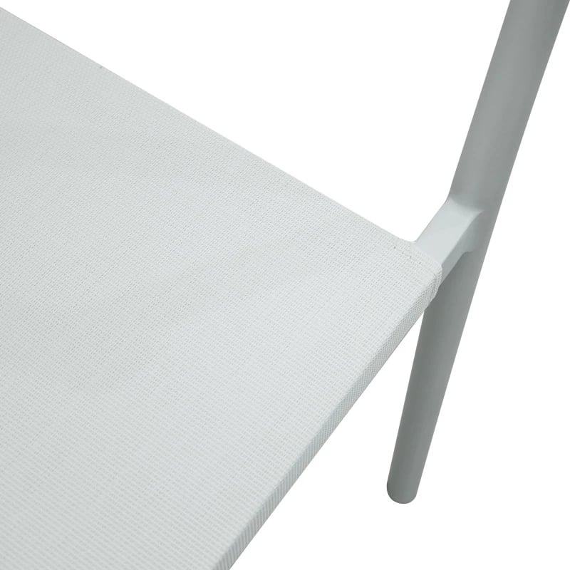 Karrige alumini, ngjyrë e bardhë, tekstilene-ratan, 56x63x82cm