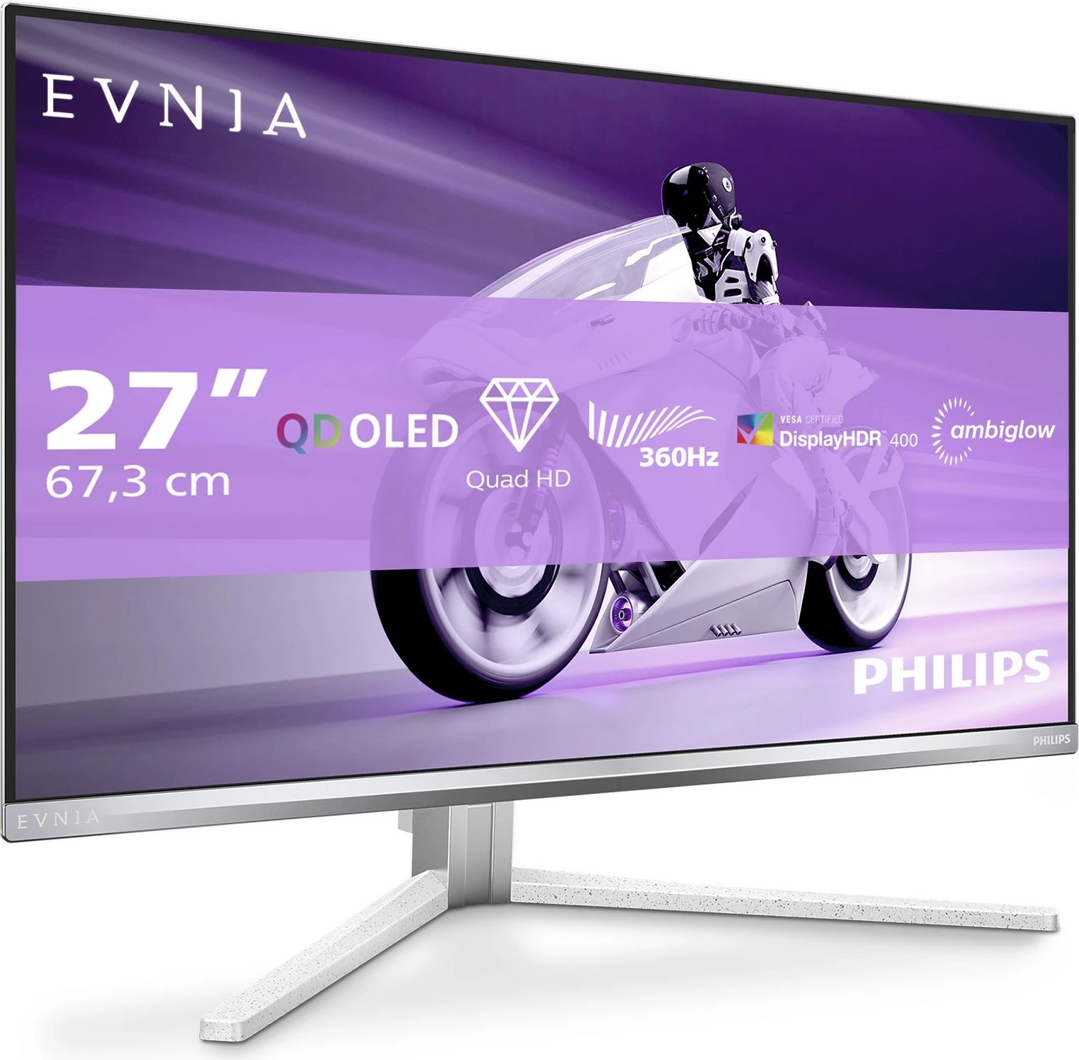 Monitor Philips Evnia 8000 27M2N8500/00, 26.5", QD-OLED, 2560x1440, 360Hz, i bardhë Monitor Philips Evnia 8000 27M2N8500/00, 26.5", QD-OLED, 2560x1440, 360Hz, i bardhë