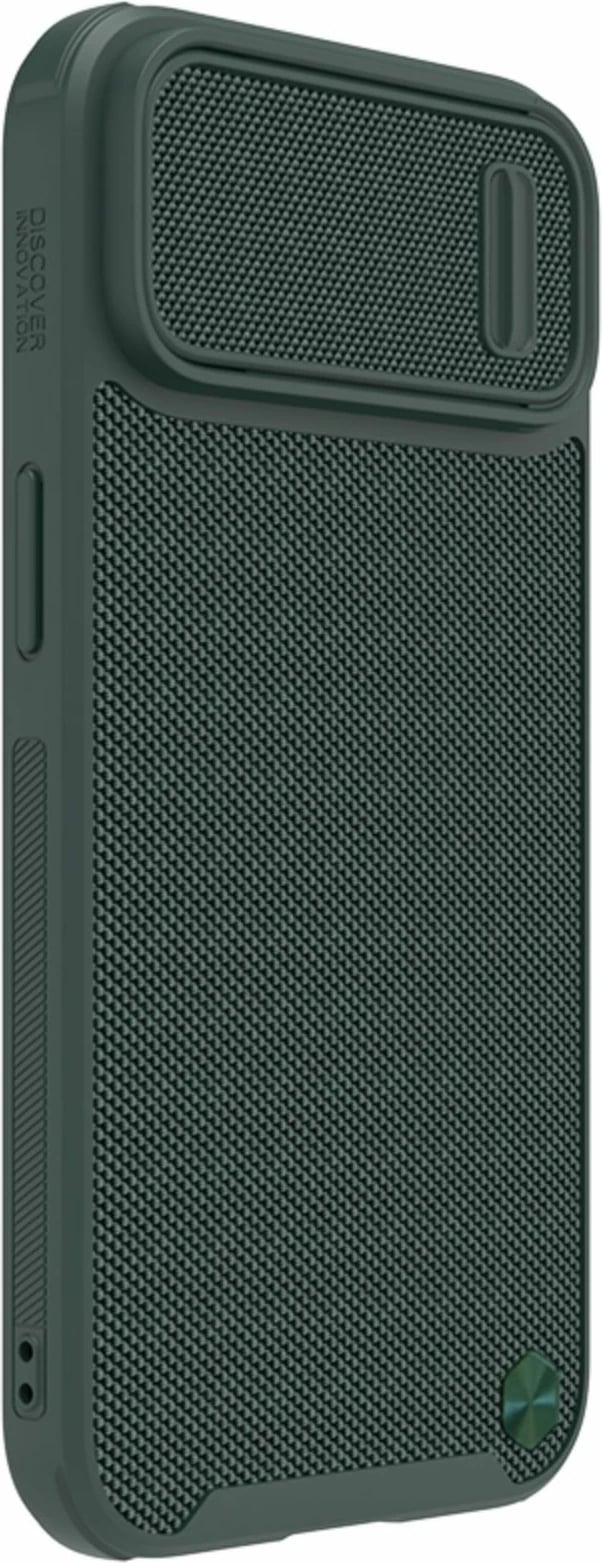 Mbështjellës Nillkin Textured S Case për iPhone 14 Pro Max me mbulesë kamere, e gjelbër e errët