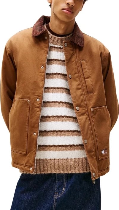 Jakne Tommy Hilfiger Jeans për meshkuj, kafe