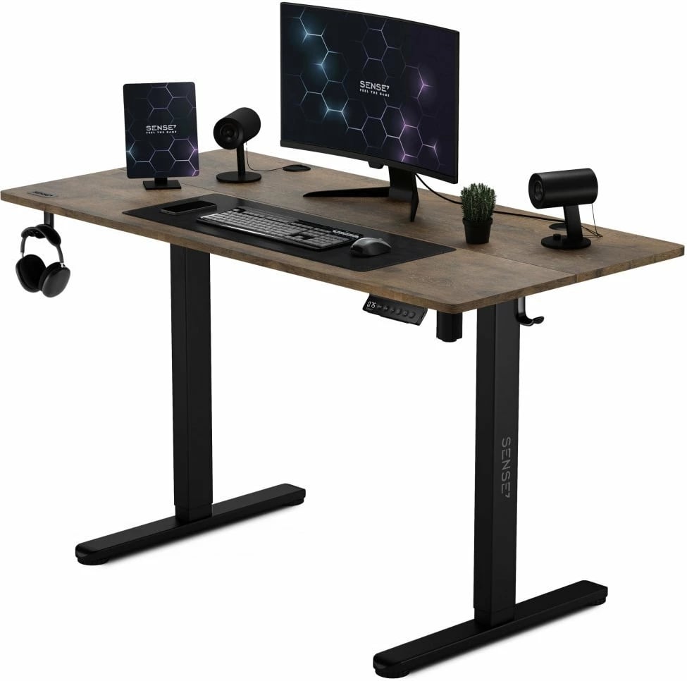 Tavolinë elektrike SENSE7 Nojo, 120cm x 60cm,e zezë/ druri