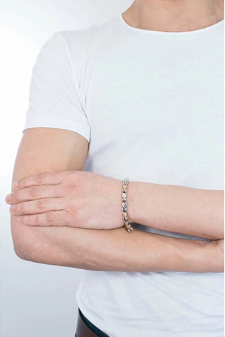 Byzylyk për meshkuj BREIL JEWELS GEAR, argjend dhe rozë ari