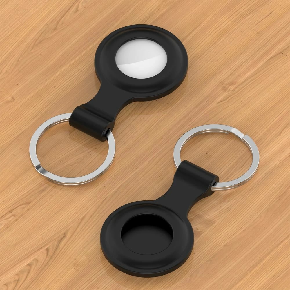 Mbështjellës Tech-Protect Icon për Apple AirTag, silikon, i zi