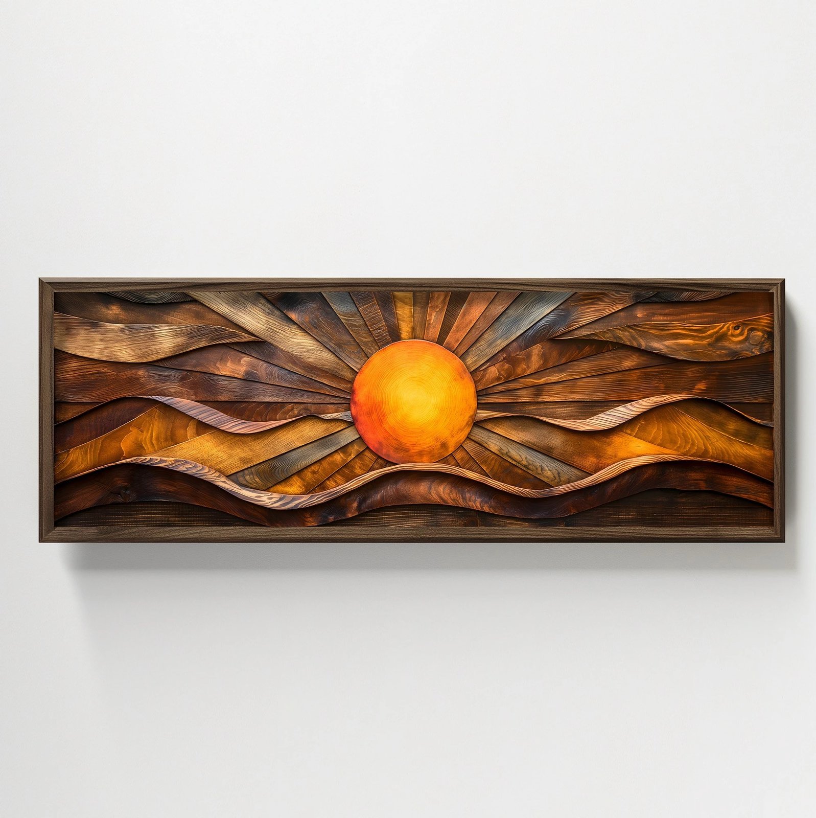 Pikturë dekorative me kornizë MDF, shumëngjyrëshe, HUM035, 120x40x3.5cm