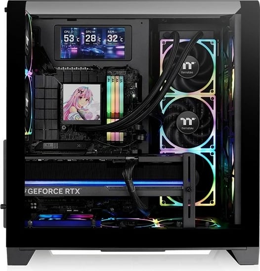 Kasë Thermaltake View 390 Air Black, Midi Tower, xham i temperuar, RGB