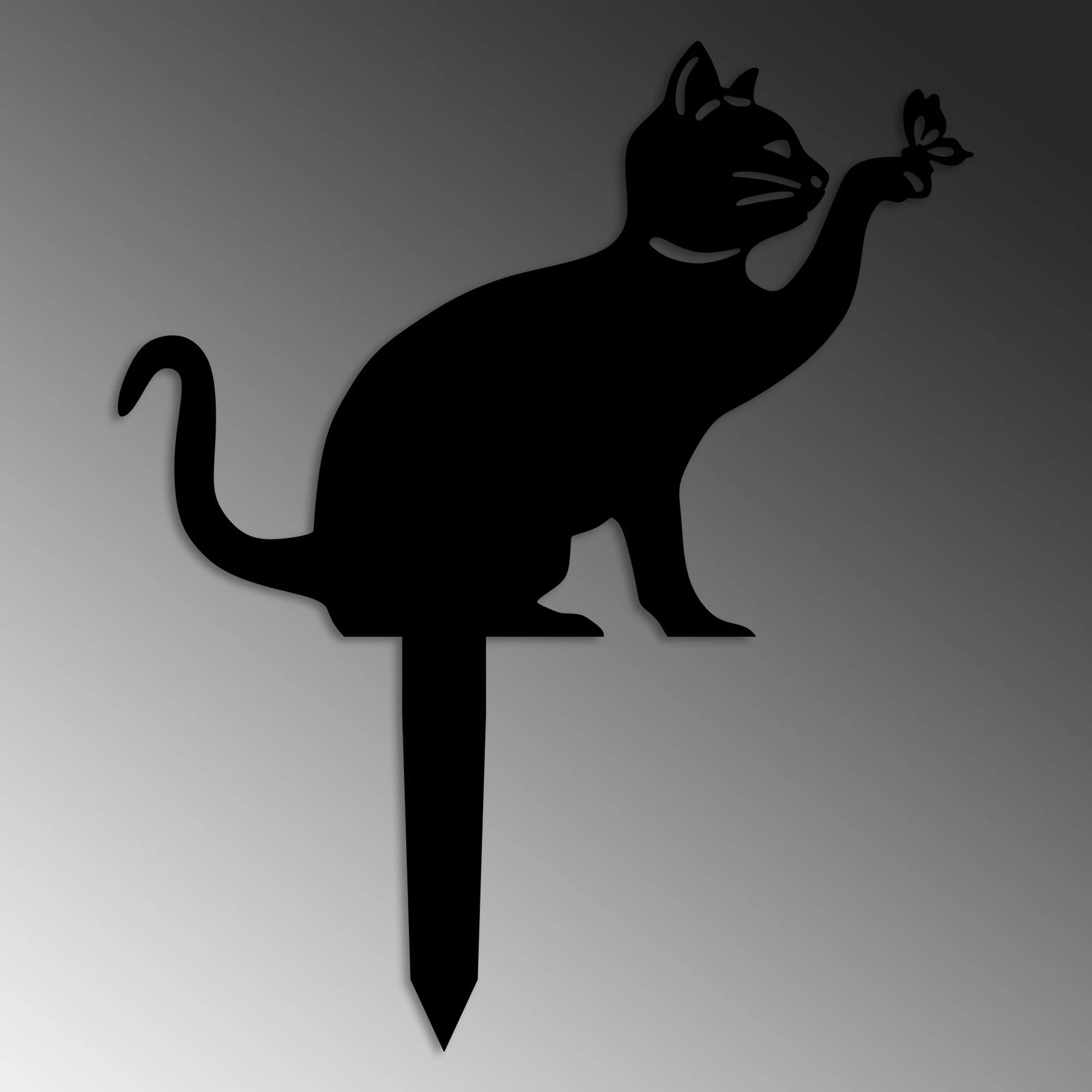 Objekt dekorativ për kopsht, dizajn mace, Cat 03, ngjyrë e zezë, 36x31cm Objekt dekorativ për kopsht, dizajn mace, Cat 03, ngjyrë e zezë, 36x31cm