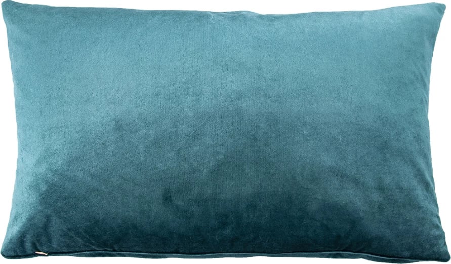 Jastëk dekorativ Plisse, kadife, ngjyrë petrol, 40x60cm