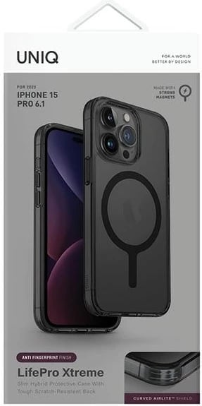 Mbështjellës UNIQ LifePro Xtreme Magclick për iPhone 15 Pro, i zi
