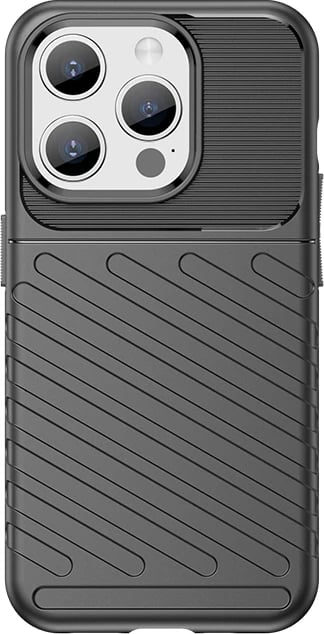 Mbështjellës Hurtel Thunder Case për iPhone 15 Pro, TPU, i zi