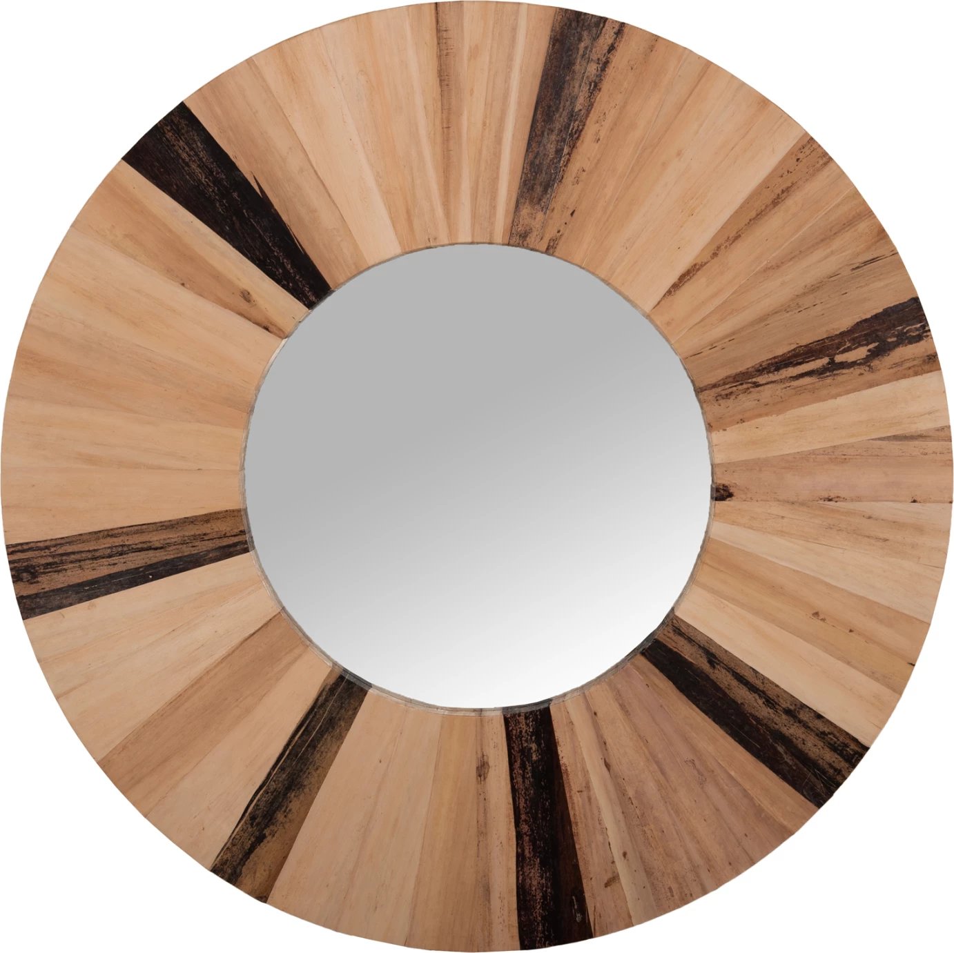 Pasqyrë muri e rrumbullakët, fibra gjethe palme të thara, ngjyrë natyrale, FH7839, Φ120x4cm