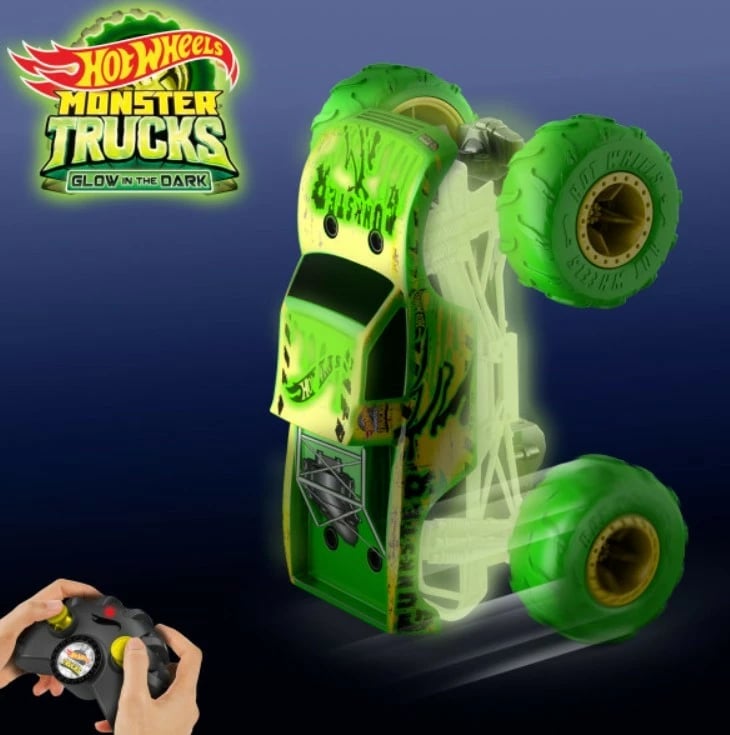 Makine lodër me telekomandë Hot Wheels Monster Trucks Gunkster, 1:15, Gjelbër/Verdhë