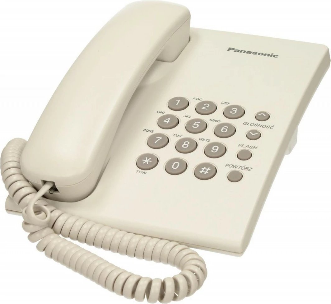Telefon fiks Panasonic KX-TS500 me kabllo, Bardhë