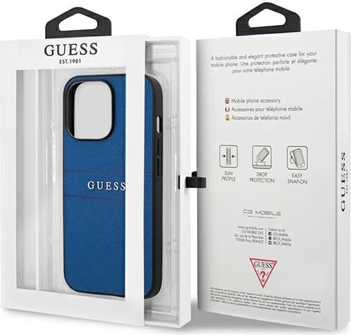 Mbështjellës Guess GUHCP13LPSASBBL për iPhone 13/13 Pro 6.1", kaltër