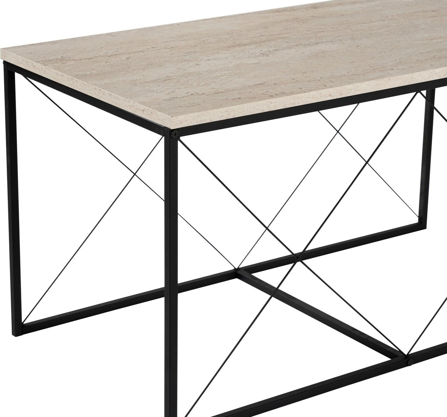 Set tavolinash kafeje Hanah Home, Defne, e zezë, travertin