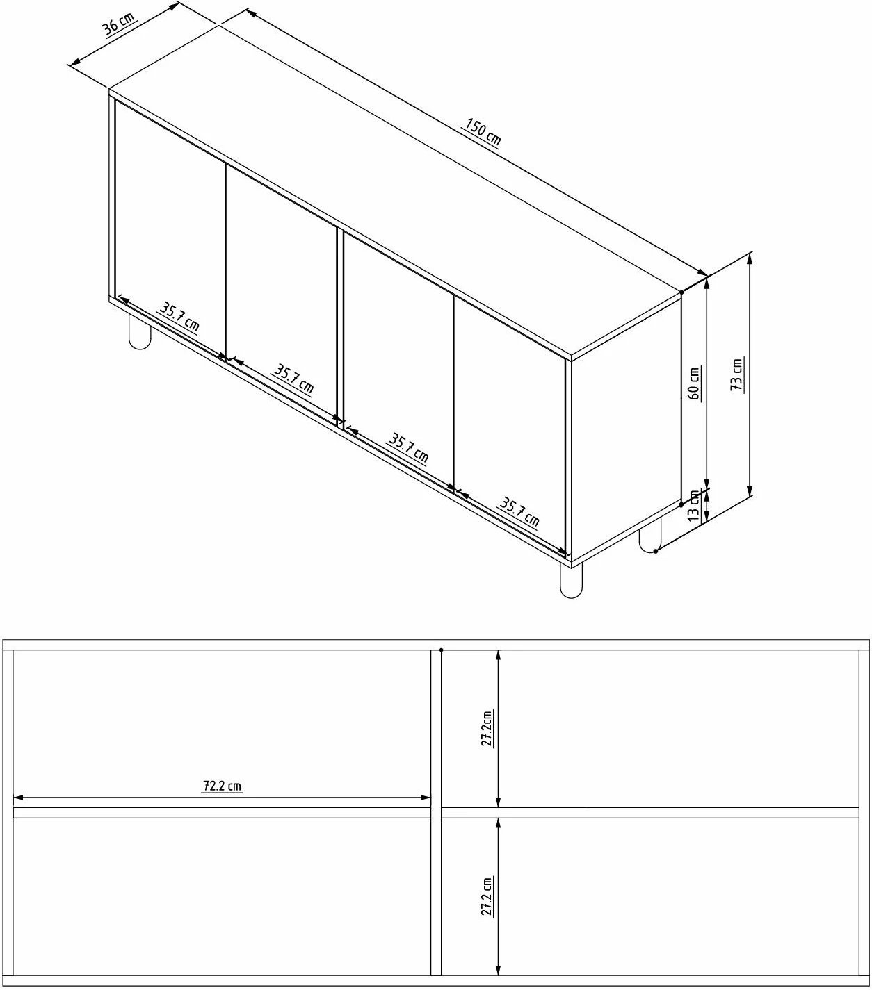 Konsol Skye Decor, e bardhë, Doresta
