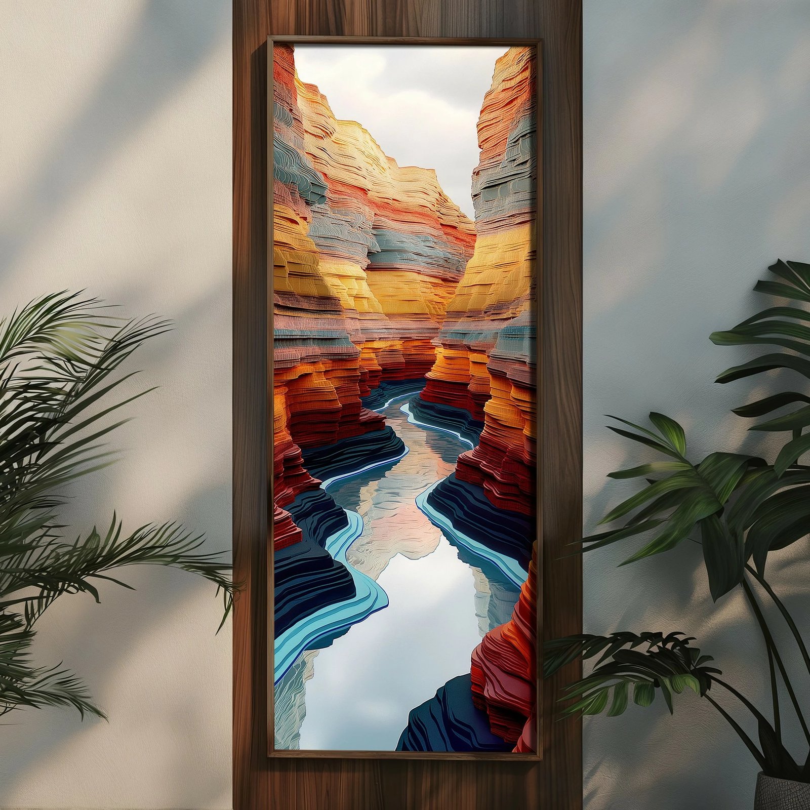 Pikturë dekorative me kornizë, MDF, Wallity, LONG008-S/120-40, shumëngjyrëshe, 40x120cm