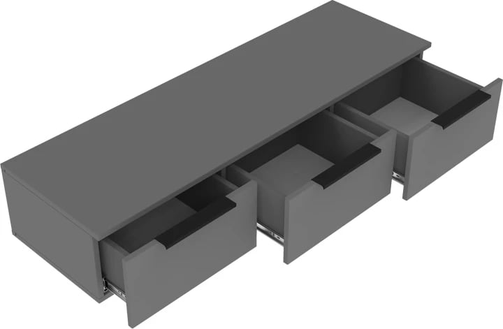 Konsolë me 3 sirtarë Doha, ngjyrë gri e errët, 120x39x22cm