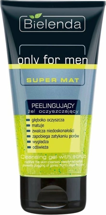 Xhel pastrues dhe peeling fytyre Bielenda Only For Men Super Mat për meshkuj 150ml