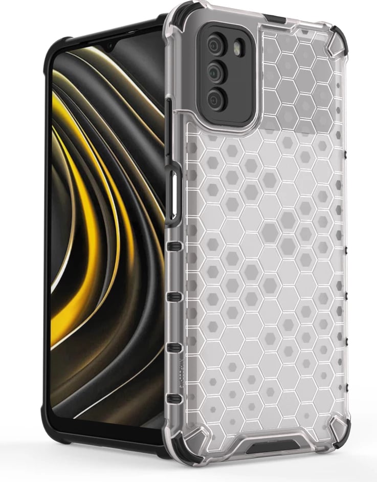 Mbështjellës Hurtel Honeycomb për Xiaomi Poco M3, Transparent