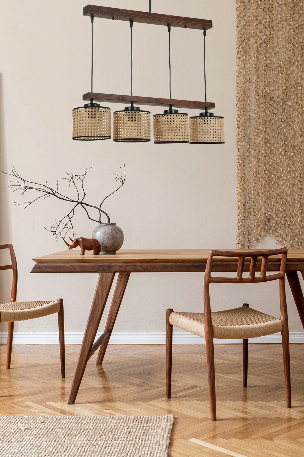 Llambë tavani Opviq, 8359-4, vintage, dru dhe qelq, lartësi e rregullueshme Llambë tavani Opviq, 8359-4, vintage, dru dhe qelq, lartësi e rregullueshme