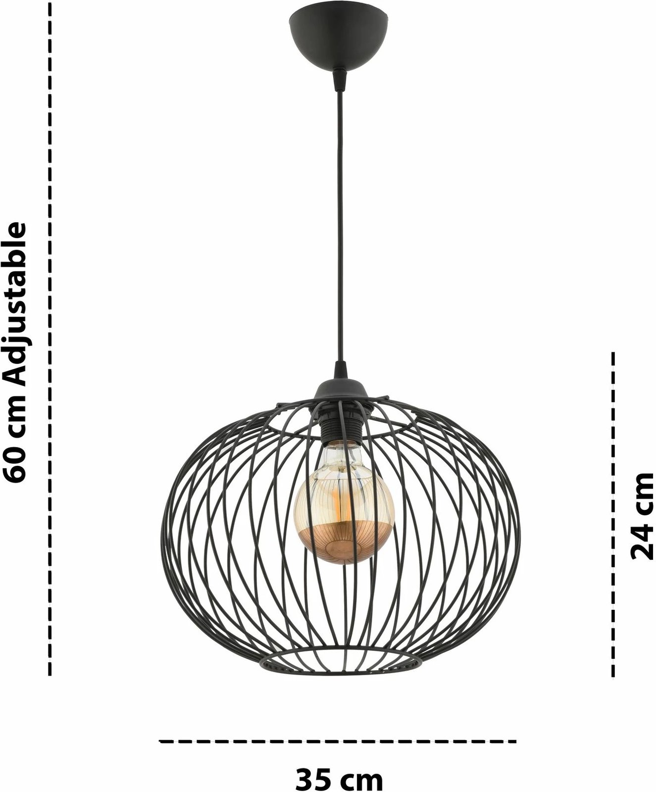 Llambë tavani Opviq, sferoid, ngjyrë e zezë