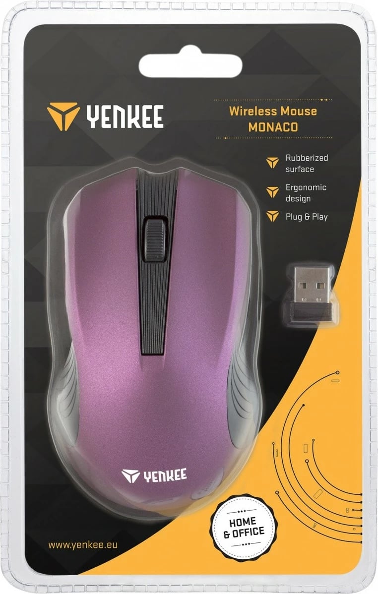 Maus wireless YENKEE Monaco YMS 2015PE, 2.4GHz, 3 butona, 1000 DPI, Violet
