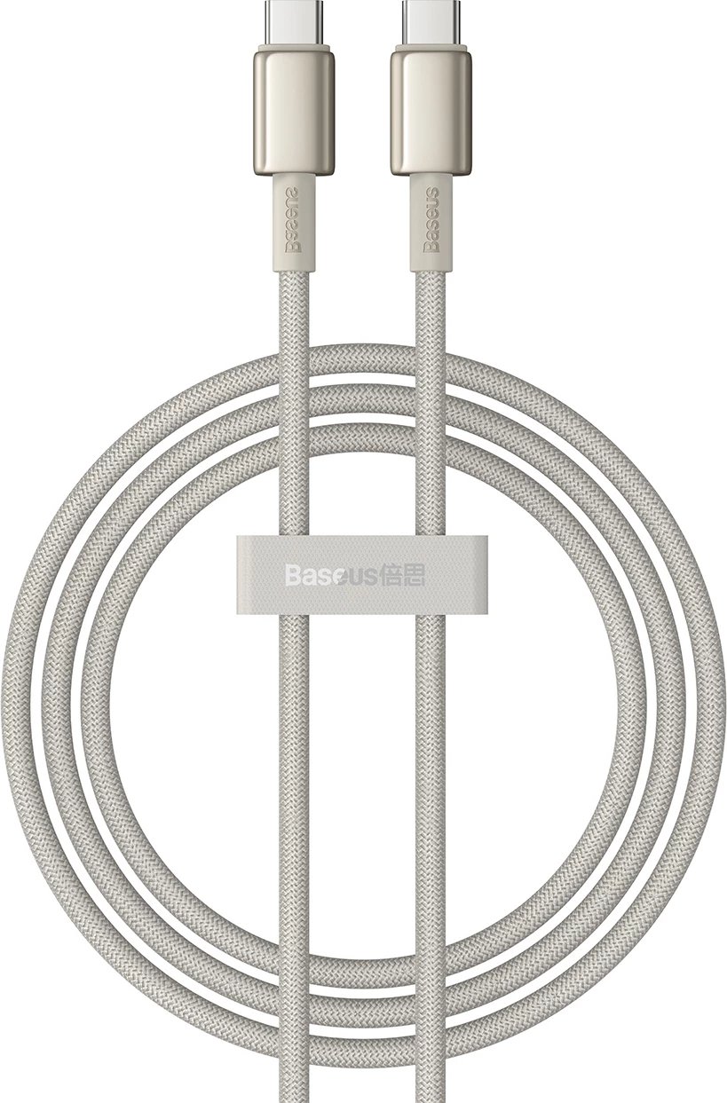 Kabllo USB-C në USB-C Baseus Tungsten Gold, 1m, 100W, Ari