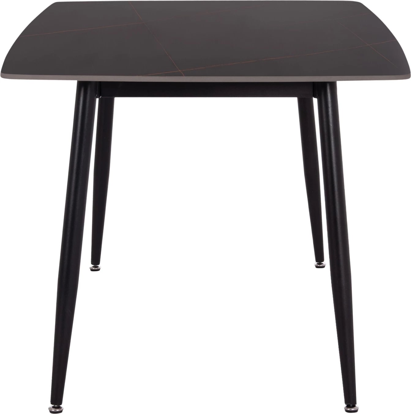 Tavolinë ngrënieje RAVEN, sipërfaqe qeramike, pamje mermeri të zi, 160x80x74cm