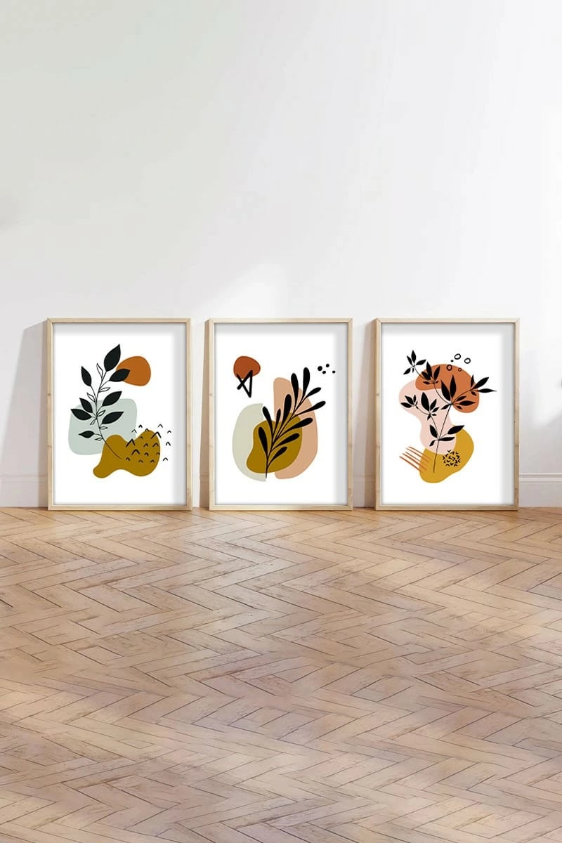 Pikturë dekorative me kornizë MDF (3 copë), Wallity, Huhu185, 50x70cm