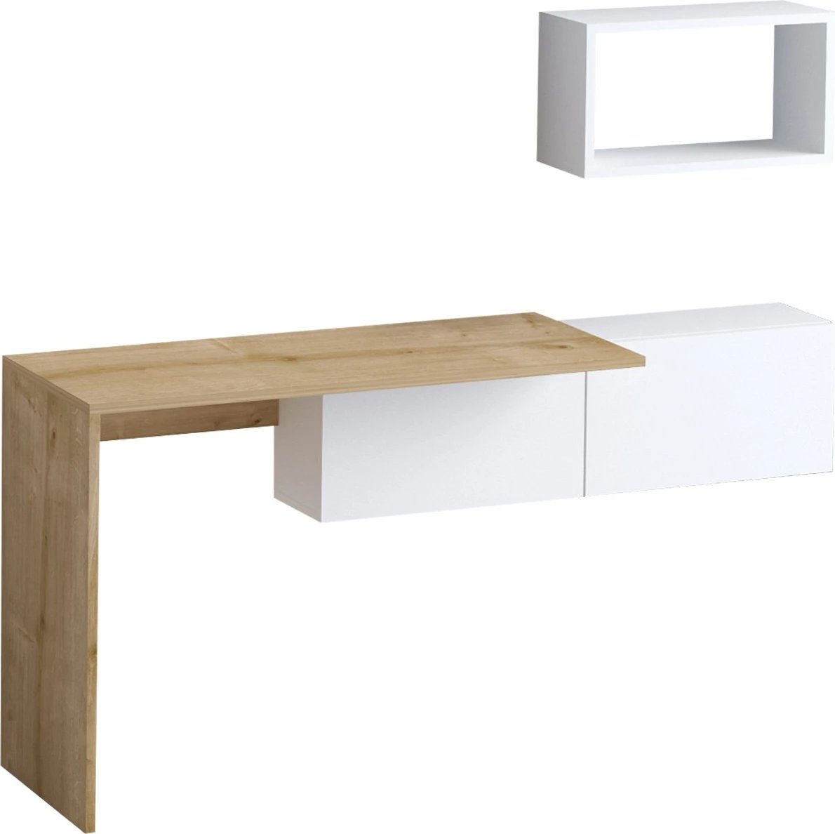 Tavolinë pune Hanah Home, Tiff, e bardhë dhe lis