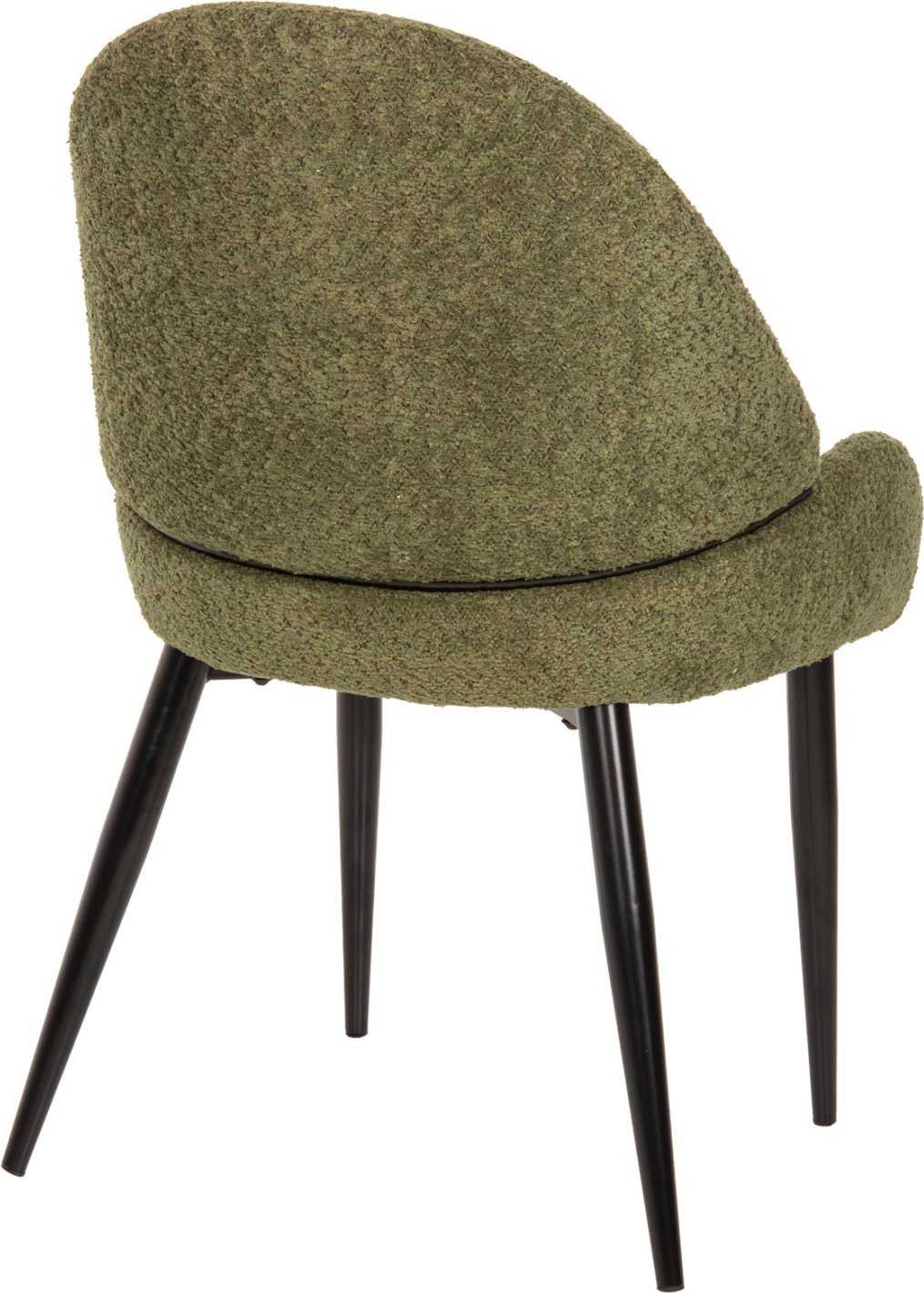 Karrige SARKY FH8585.03, pëlhurë boucle e gjelbër, këmbë metalike të zeza, 55x62x89H cm., set prej 2 copë