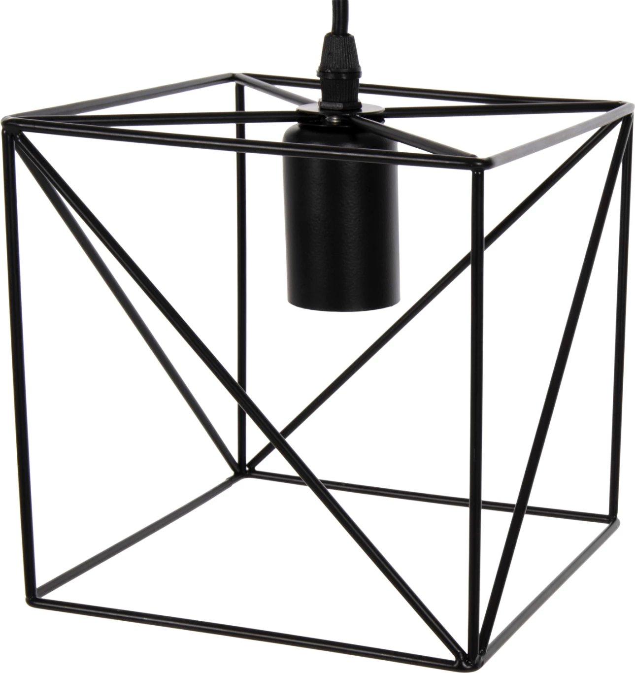 Llambë varëse tavani, kub metalik i zi, FH4039, 16x16x123H cm Llambë varëse tavani, kub metalik i zi, FH4039, 16x16x123H cm